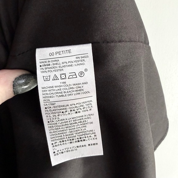 Banana Republic Black Long Sleeve Mini Dress Petite 00 Career Party - Picture 5 of 8